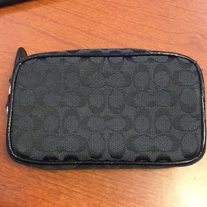 Coach small black wallet cell phone bag